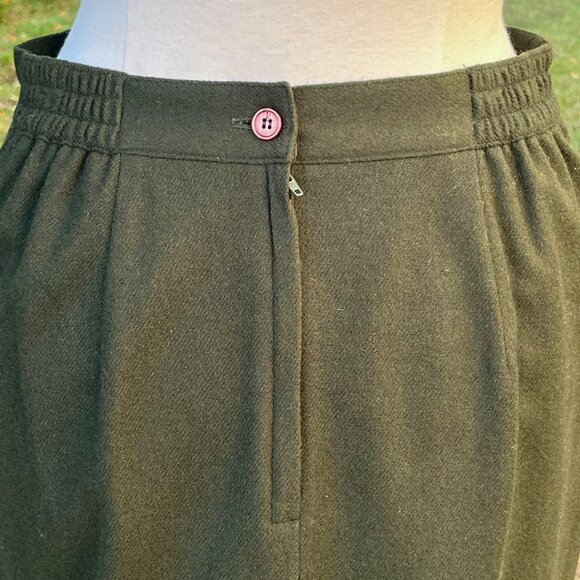 Sag Harbor Olive Green Wool LIned Mid-Length Basic Classic Pencil Skirt‎ Size 12 - Picture 4 of 5